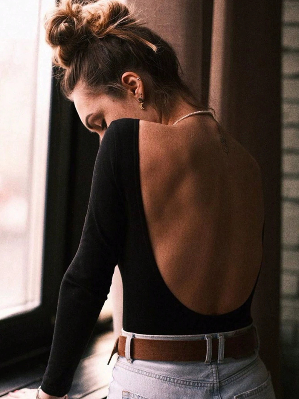 ZARA Sexy Backless Tummy Control Short Tapered Jumpsuit Spring Summer